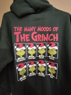 The Grinch Hybrid Apparel Green Graphic Hoodie  - M NWT